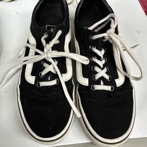 Vans Black and White Canvas Skate Sneakers
